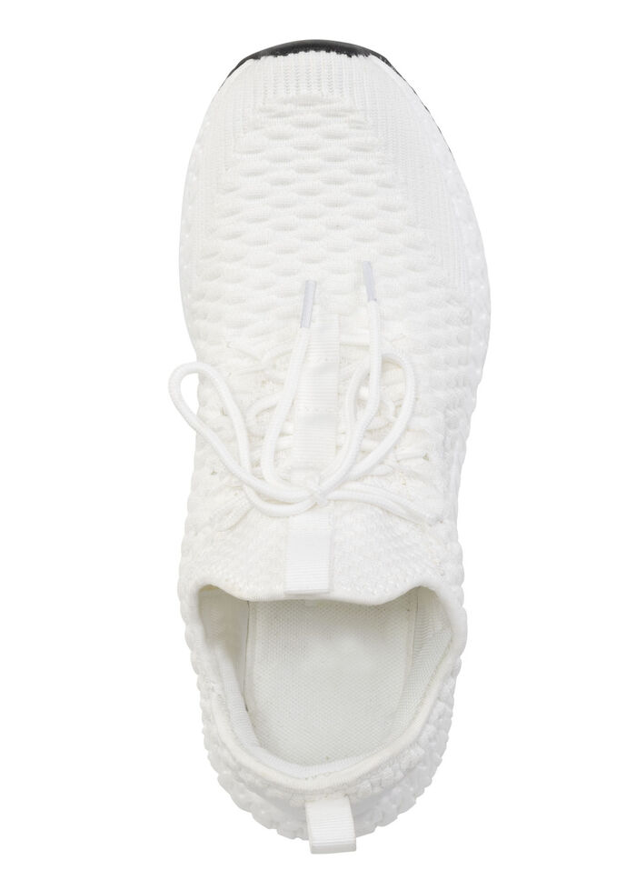 Veterschoenen van gestructureerd textielmateriaal WIT