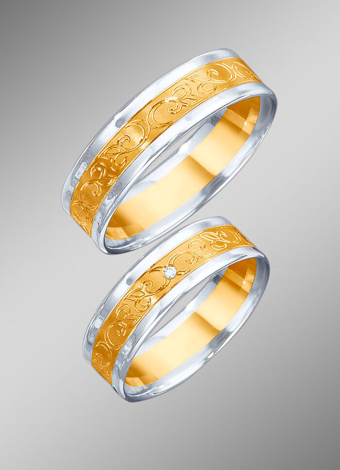 Tweekleurige trouwring 