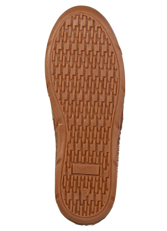 ELENA EDEN, zomerse damespantoffels, breedte G, gemaakt van leer BEIGE