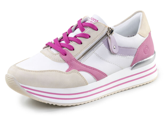Remonte veterschoenen gemaakt van nappaleer CRÈME-KLEURIG