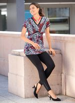 Legging met elegant glanzend decoratief motief 