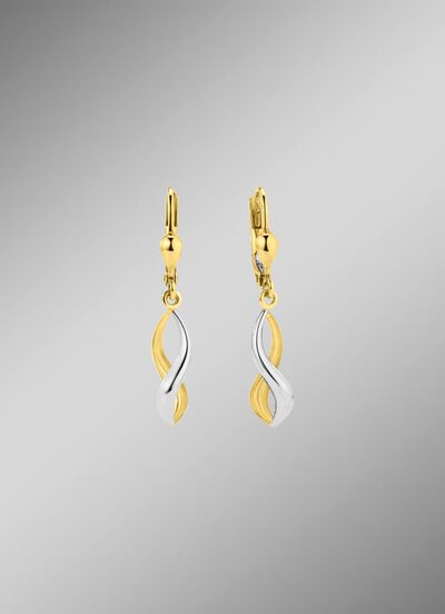 Gedraaide oorbellen in tweekleurig 