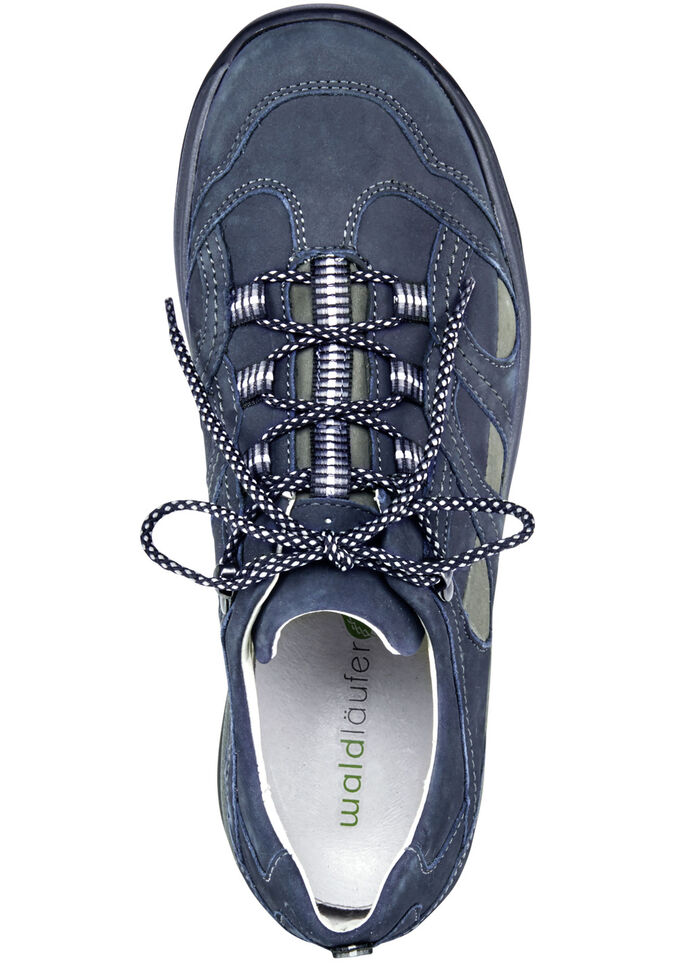 Waldläufer, sportieve dames veterschoenen, breedte H, met uitneembaar voetbed MARINE-GRIJS