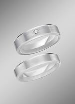 Gematteerde trouwring in zilver 925/- fijn 