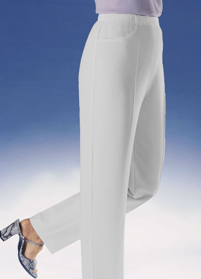 Broek met praktische zijzakken in 6 kleuren ECRU