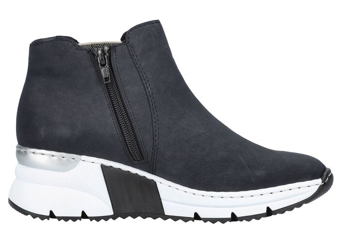 Rieker, modieuze dameslaarzen, breedte G, met rits DONKERBLAUW