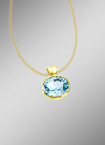 Hoogwaardige hanger met grote blauwe topaas 