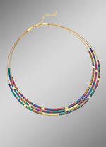 3-rijige ketting met echt kleurrijk hematiet 