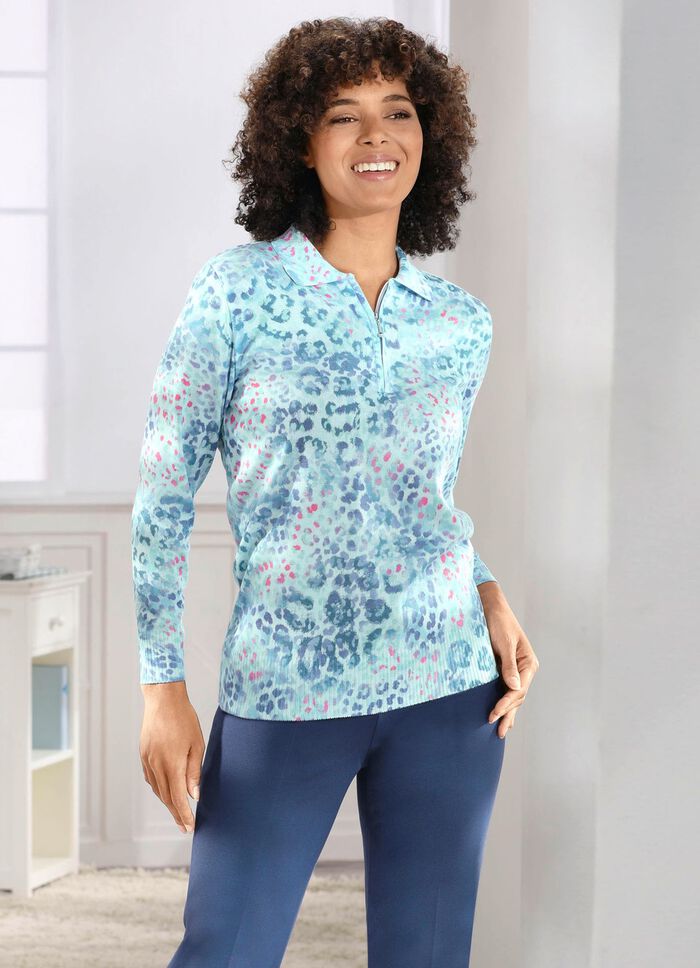 Pullover in een zachte, soepele kwaliteit IJSBLAUW-VEELKLEURIG