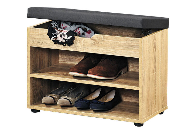 Schoenenbank met zitkussen EIK SONOMA
