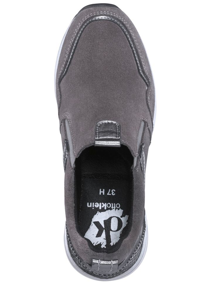 Slippers gemaakt van rundsu&egrave;de GRIJS