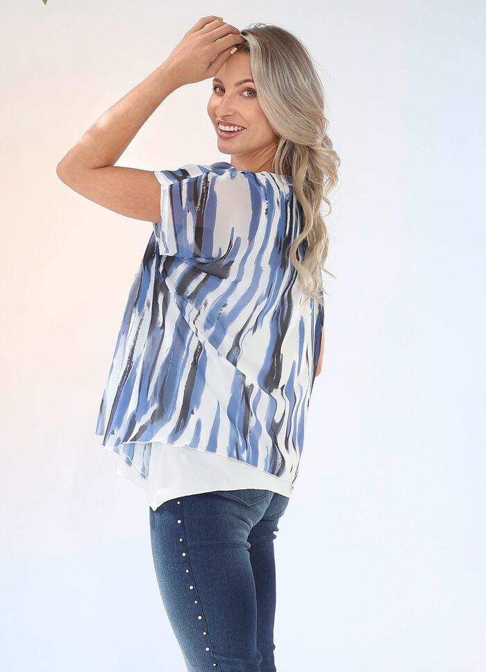 Dubbellaags overhemd met zilverkleurige platen 