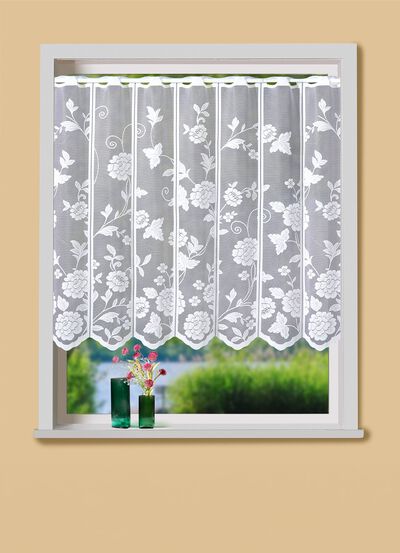 Klein raamgordijn met roede-doortrek 