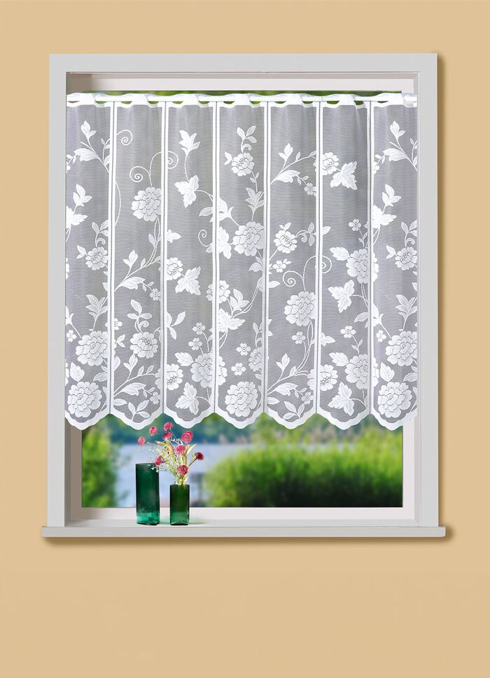 Klein raamgordijn met roede-doortrek 