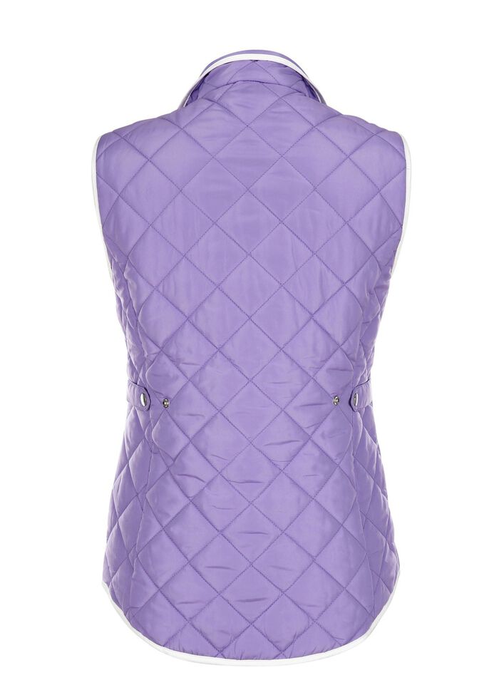 Gewatteerd vest met contrasterende biezen PAARS