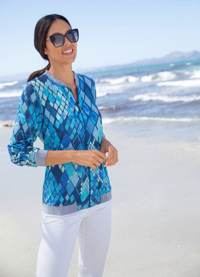 Blousejasje met glanzend garen 