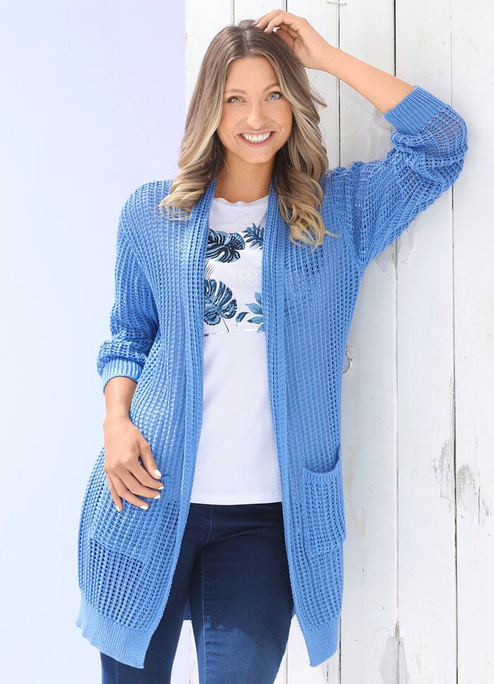 Lang vest met streepjesmotief 