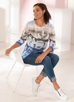 Chique jeans in 7/8-lengte met mooie strass-steentjes 