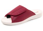 Comfortabele damespantoffels, breedte H, met klittenbandsluiting BORDEAUX