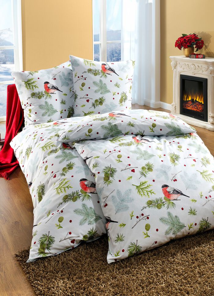 Flanellen beddengoedset met ritssluiting 