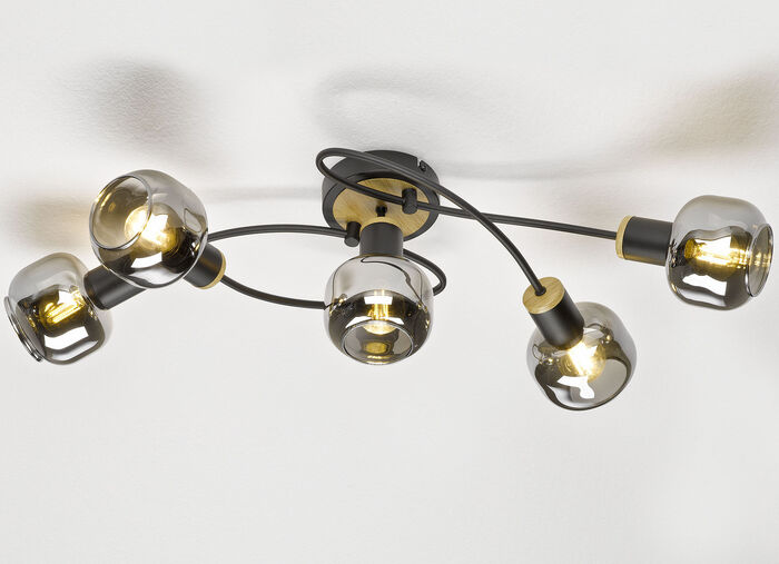 Stijlvolle plafondlampen met getint glas