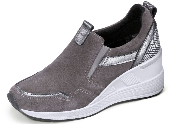 Slippers gemaakt van rundsu&egrave;de GRIJS