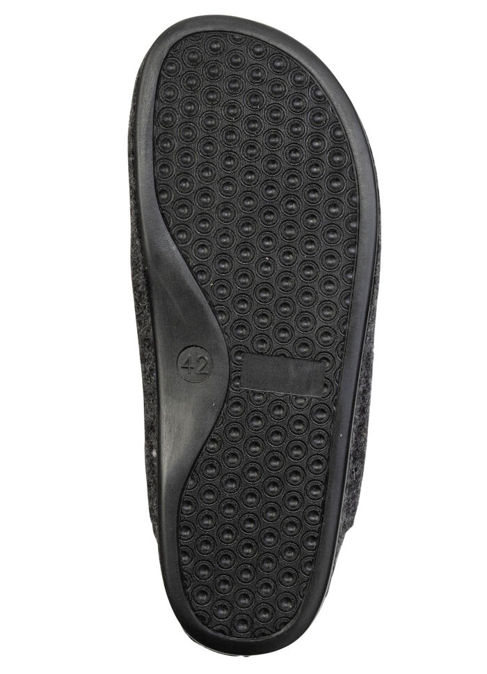 Comfortabele herenpantoffels van wolvilt ANTRACIET