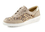 ELENA EDEN veterschoenen met cognackleurige leoprint CAMEL-GOUD