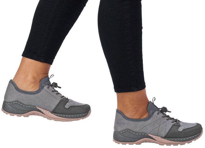 Rieker sneakers met uitneembare MemoSoft textielinleg GRIJS