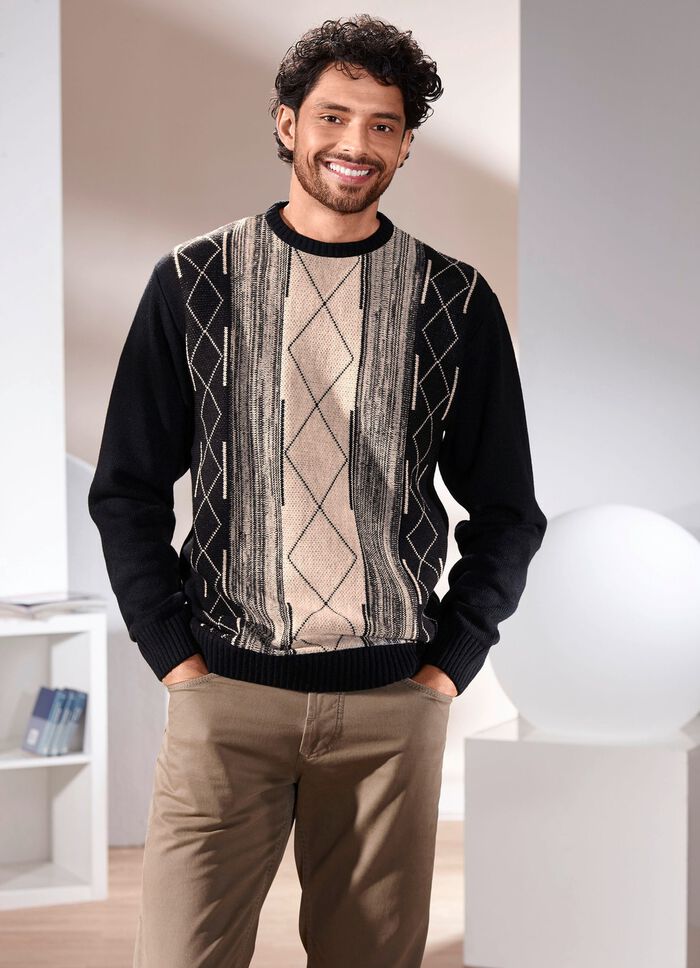 Trui met ronde hals en jacquardmotief 