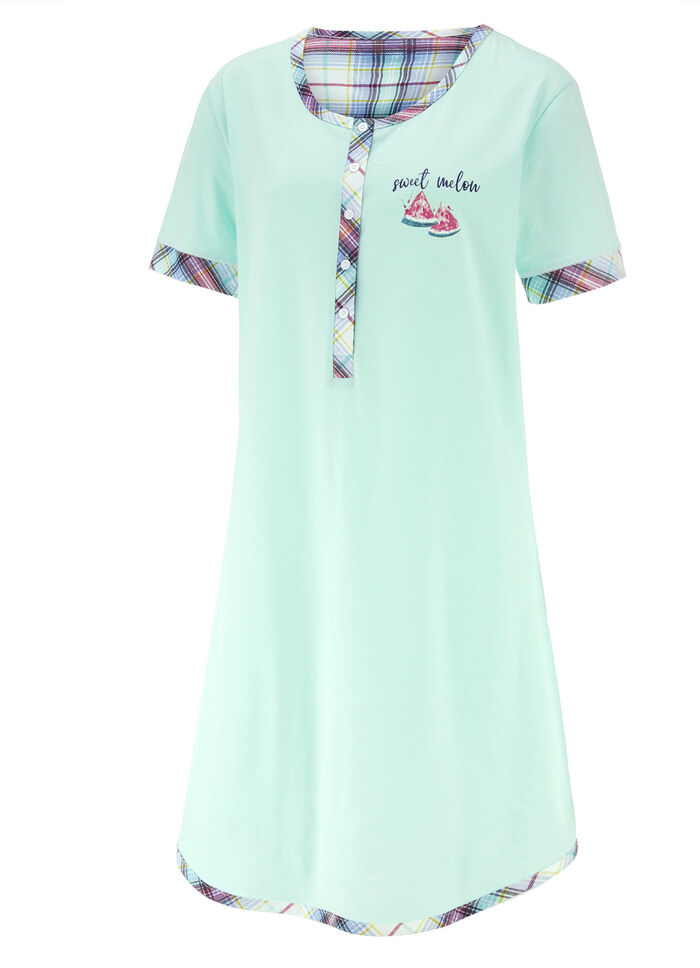 Twee-pack nachthemden van duurzaam katoen met knoopsluiting 