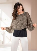 Blouseshirt met chiffon cover-up 