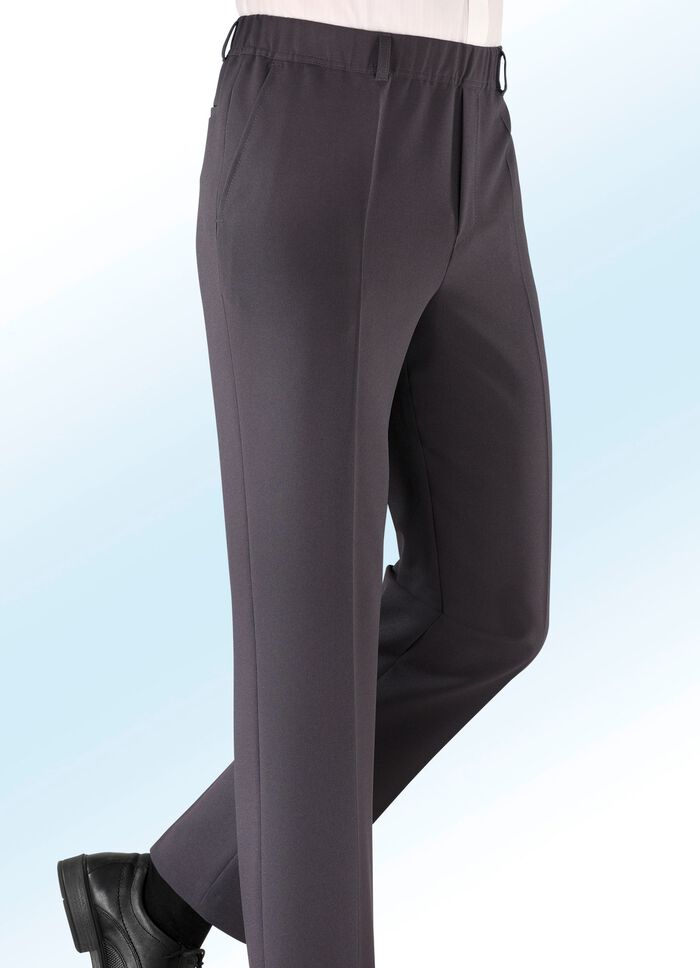 Slip-on broek van &ldquo;Klaus Models&rdquo; in 4 kleuren DONKERGRIJS