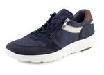 Waldläufer veterschoen van nubuckleer met suède details DONKERBLAUW-ECRU-BRUIN