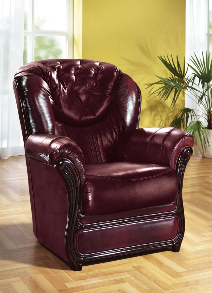 Gestoffeerd meubilair met bekleding van echt leer BORDEAUX