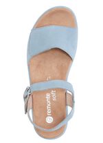 Sandaal gemaakt van fluwelen su&egrave;de LICHTBLAUW