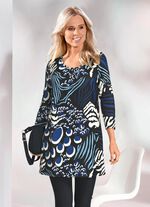 Lang shirt met all-over print 