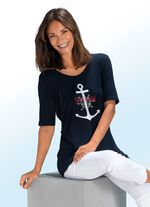 Shirt met maritieme borduurapplicatie in 2 kleuren 