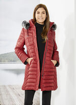 Korte jas in 2 kleuren GRANAATROOD