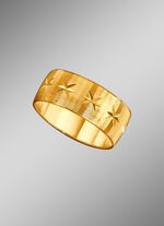 Trouwring met diamanten laag met diamantgroeven en kleine sterren 