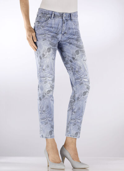 Jeans met all-over bloemenprint 