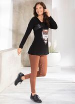 Overhemd met zwarte imitatie nappa leren inzet in 2 kleuren 