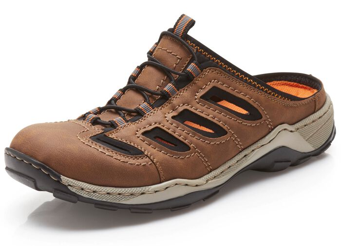 Rieker klomp met decoratieve vetersluiting BRUIN