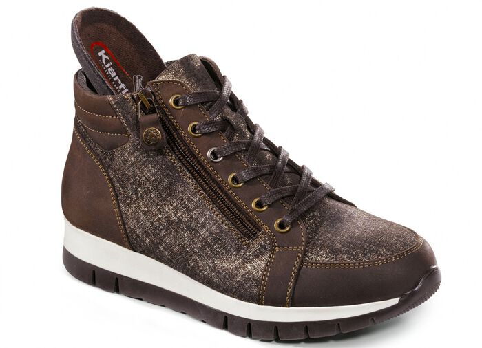 Bootie met glanzend reli&euml;f 