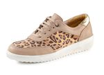 ELENA EDEN veterschoenen met cognackleurige leoprint CAMEL-GOUD