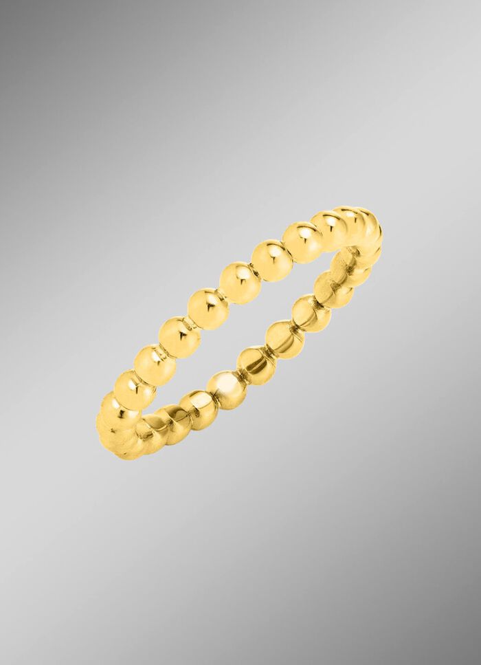 Damesring gemaakt van gouden bolletjes 