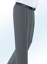 Klaus Modelle broek met lage taille met sierhanger in 4 kleuren MIDDELGRIJS GEMÊLEERD