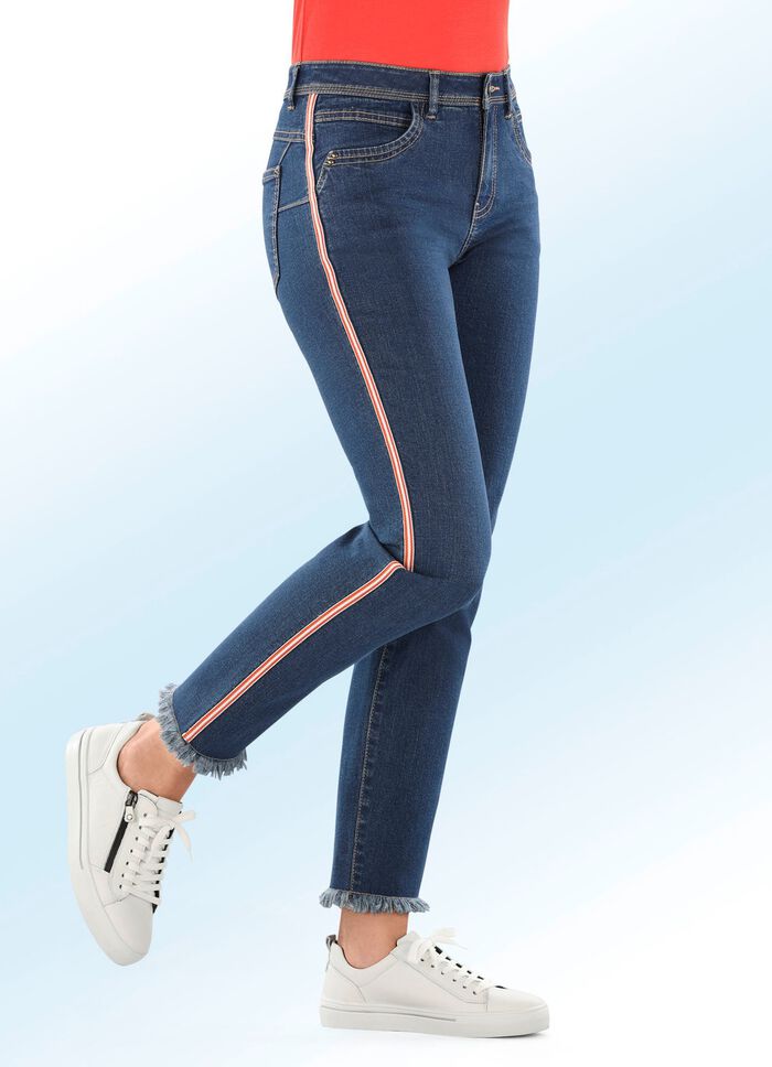 Jeans met een modieuze sierband 