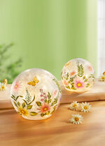 Verlichte ballen, set van 2, gemaakt van glas 