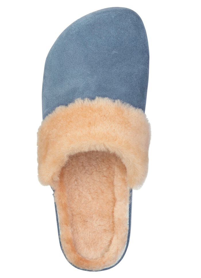 Mubb, warme damespantoffels, breedte H, met lamsvacht JEANS